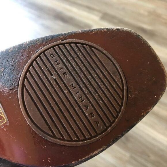 Chie Mahara Tall Heeled Wood Stacked Leather Boots - Picture 10 of 11